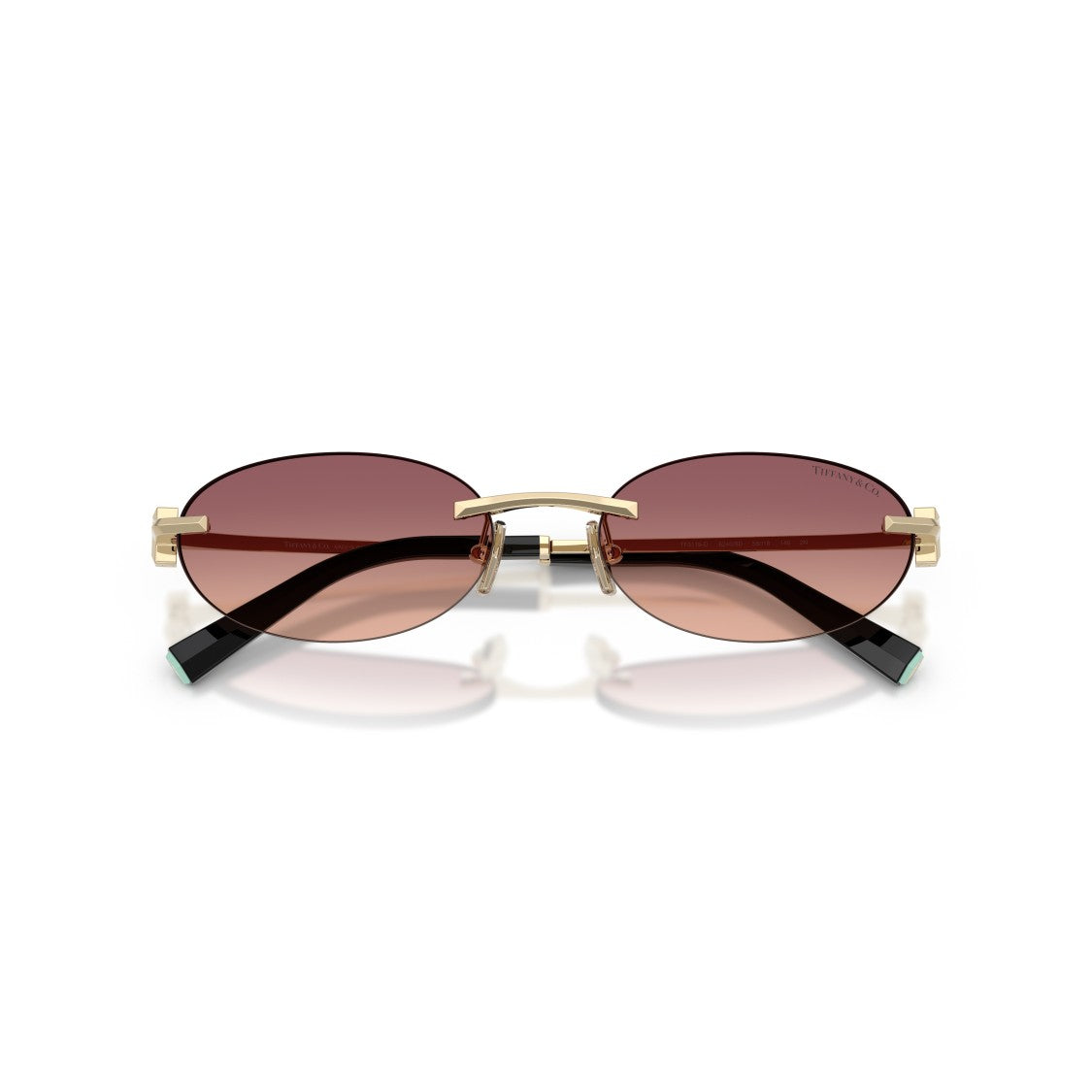 Tiffany & Co. Gradient Tint Oval Sunglasses With Gold Accents