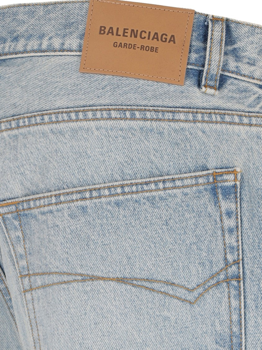 Balenciaga Light Blue Denim Flare Jeans With Five-Pocket Design