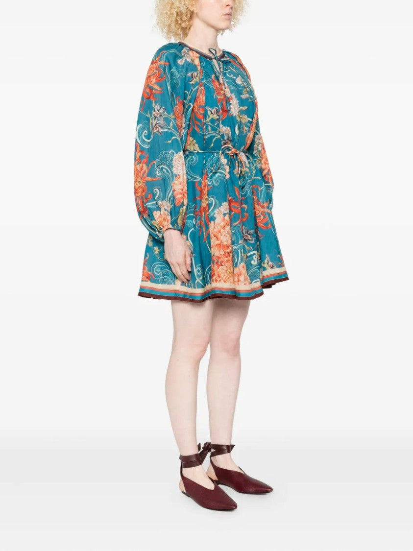 Alemais Fletcher Floral-Print Mini Dress