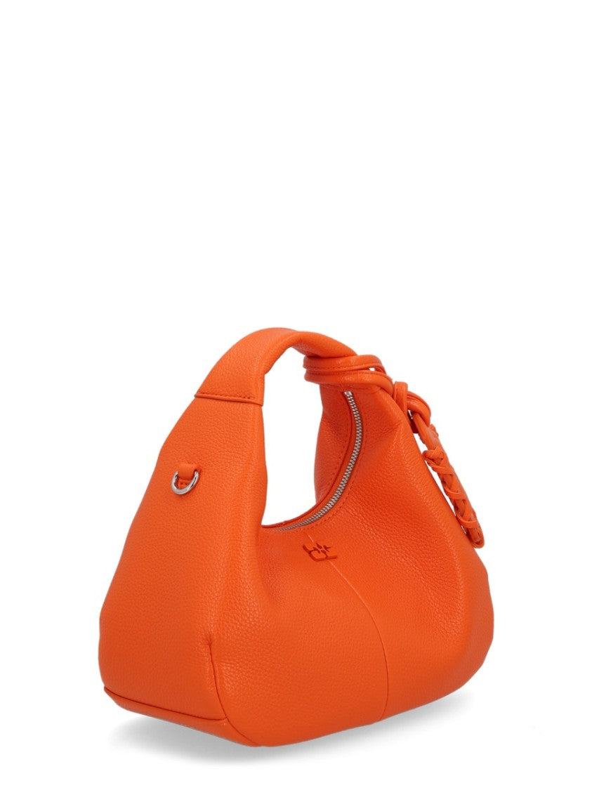 Ganni Pebbled Texture Orange Handbag