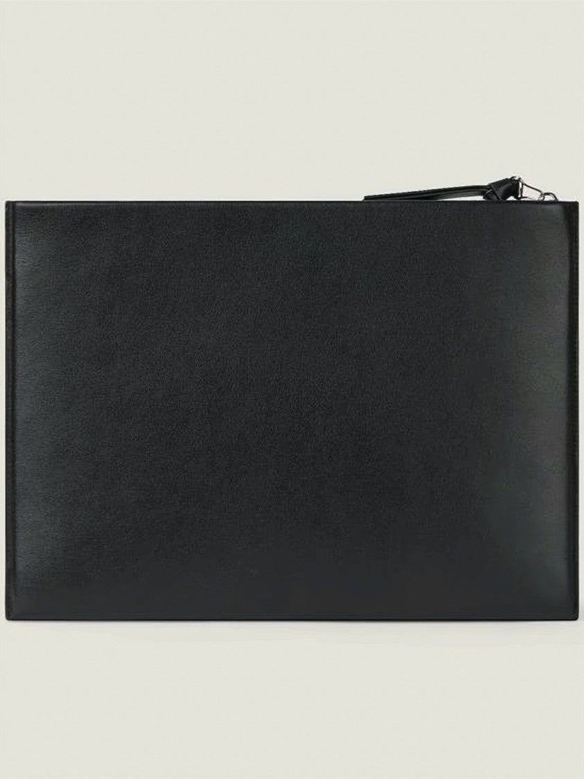 Givenchy Rectangular Calfskin Leather Clutch With Subtle Embossed Branding