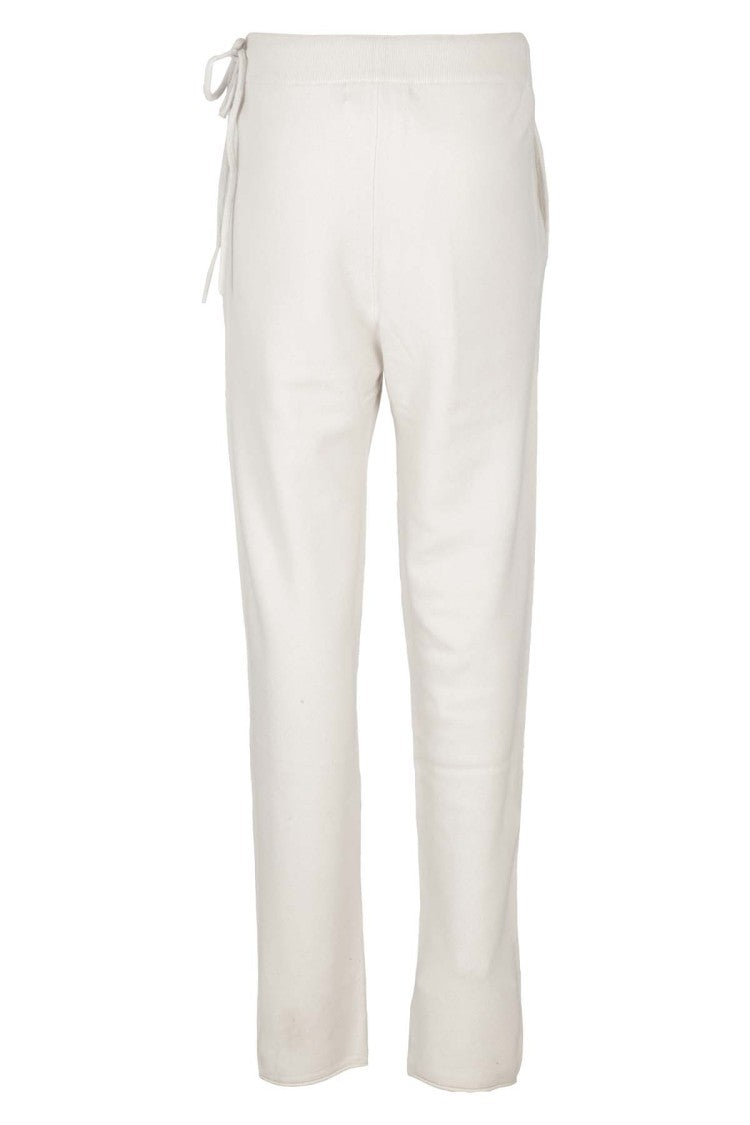 Extreme Cashmere Raw-Edge White Cashmere Pants
