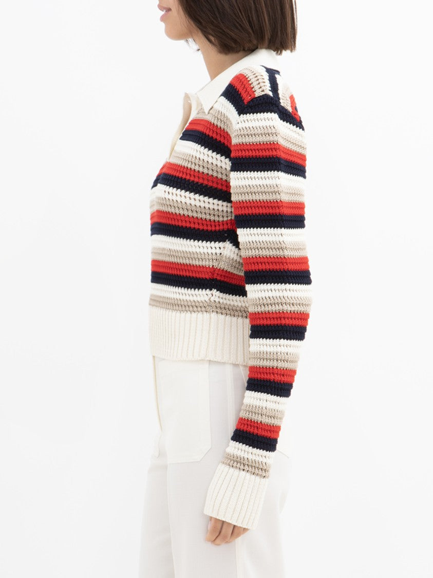 Golden Goose Multicolor Cotton Knit Polo Shirt