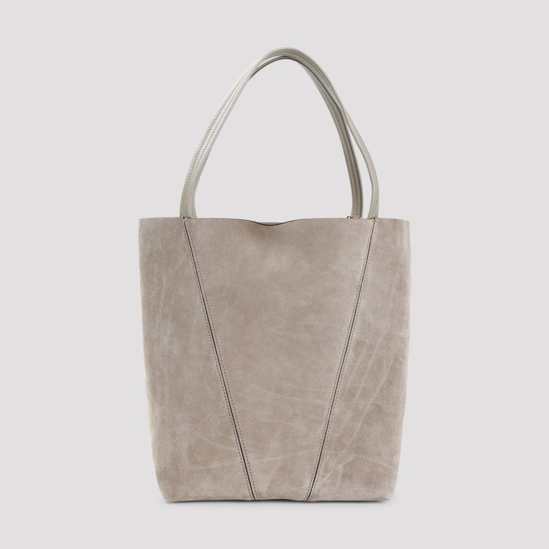 Chloé Motty Grey Suede Calf Leather Spin Shoulder Bag