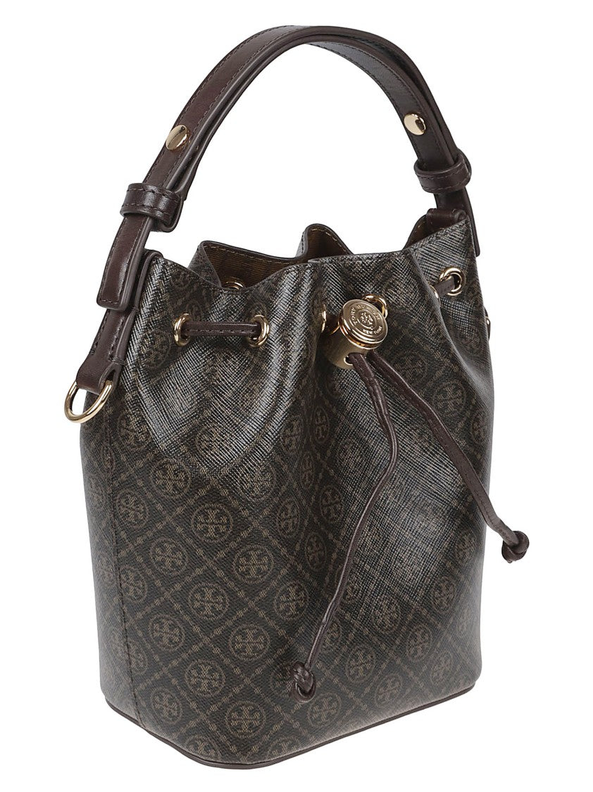 Tory Burch Bucket-Style Bag With Textured Surface And Monogram Detail