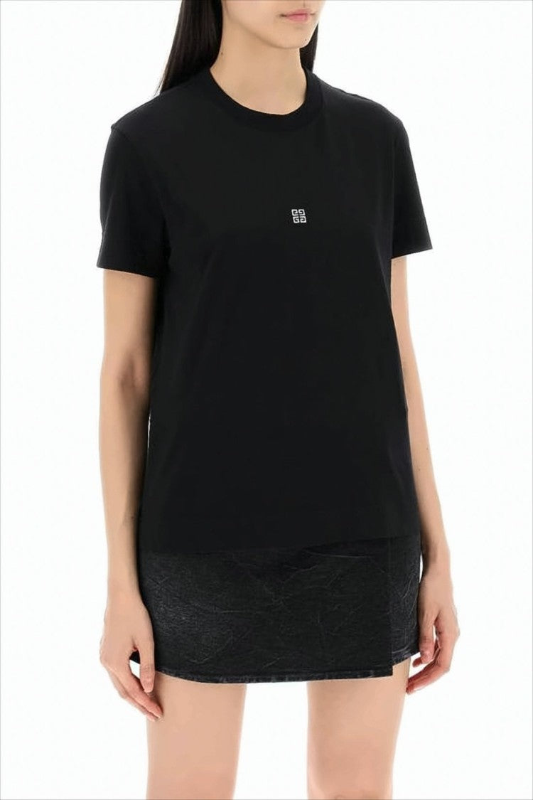 Givenchy Minimalist Short-Sleeve Black T-Shirt With Subtle Logo