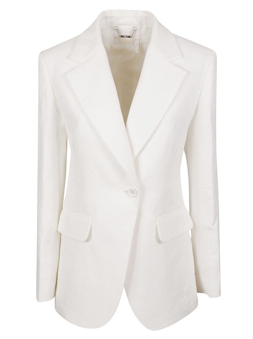 Chloé Tailored White Blazer With Notched Lapels
