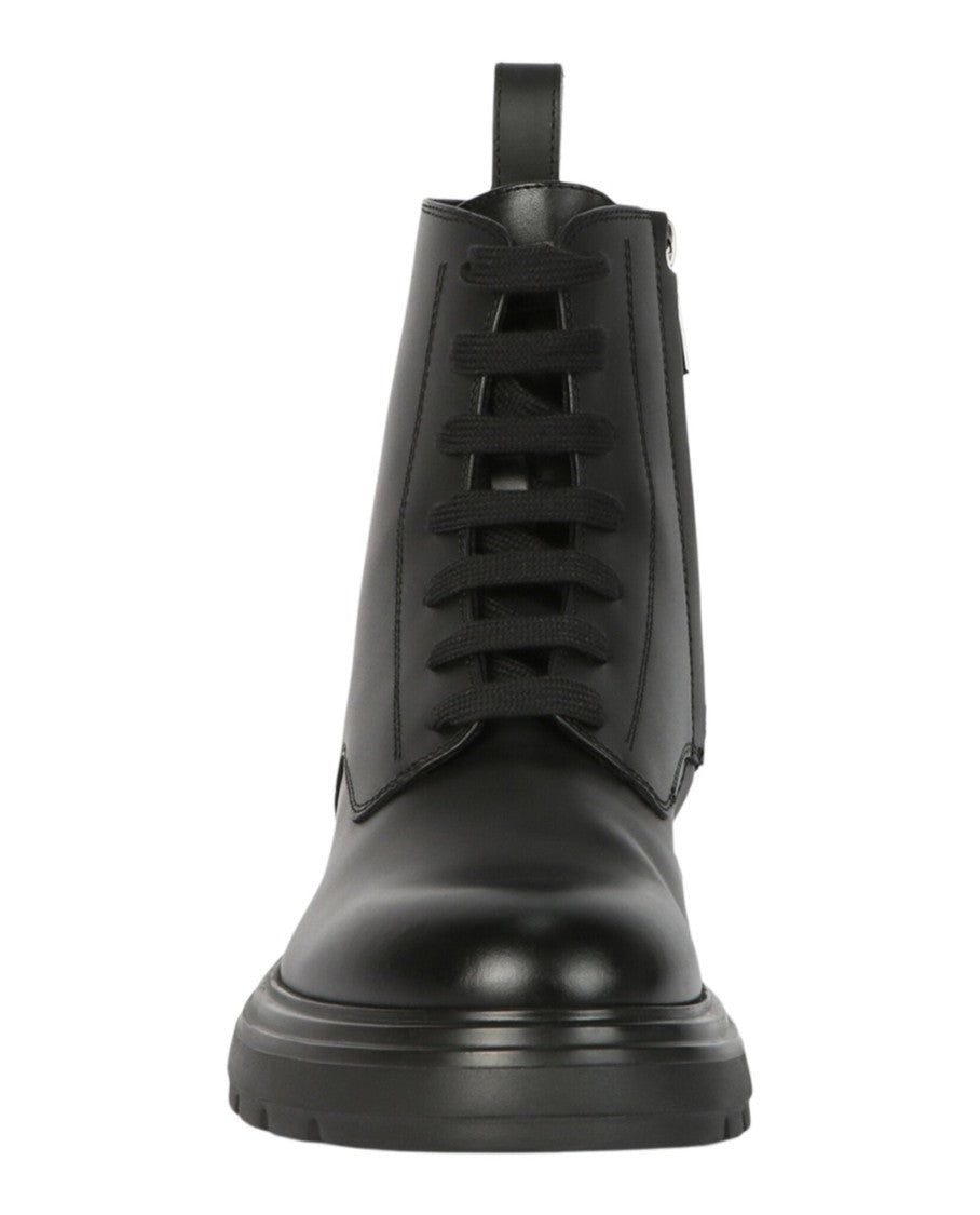 Ferragamo Dionne Leather Combat Boots