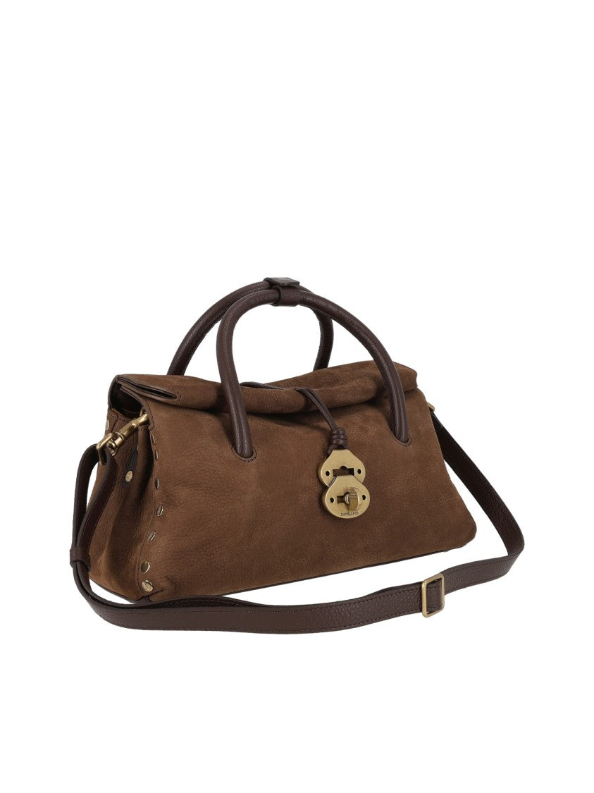 Zanellato Srl Brown Dotta Jones Nabuk Suede Shoulder Bag