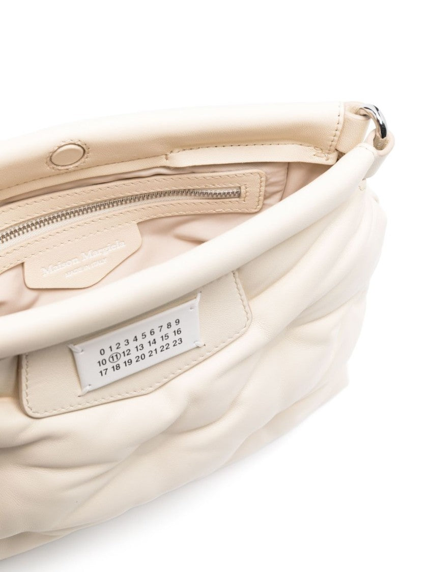 Maison Margiela Quilted White Shoulder Bag With Plush Texture