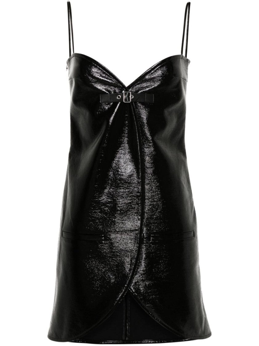 Courrèges High-Shine Black Mini Dress