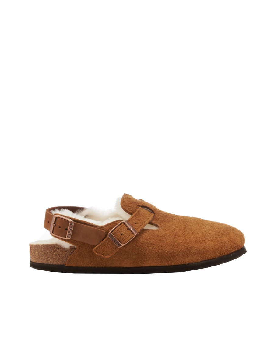 Birkenstock Tokio Shearling Mink Slides