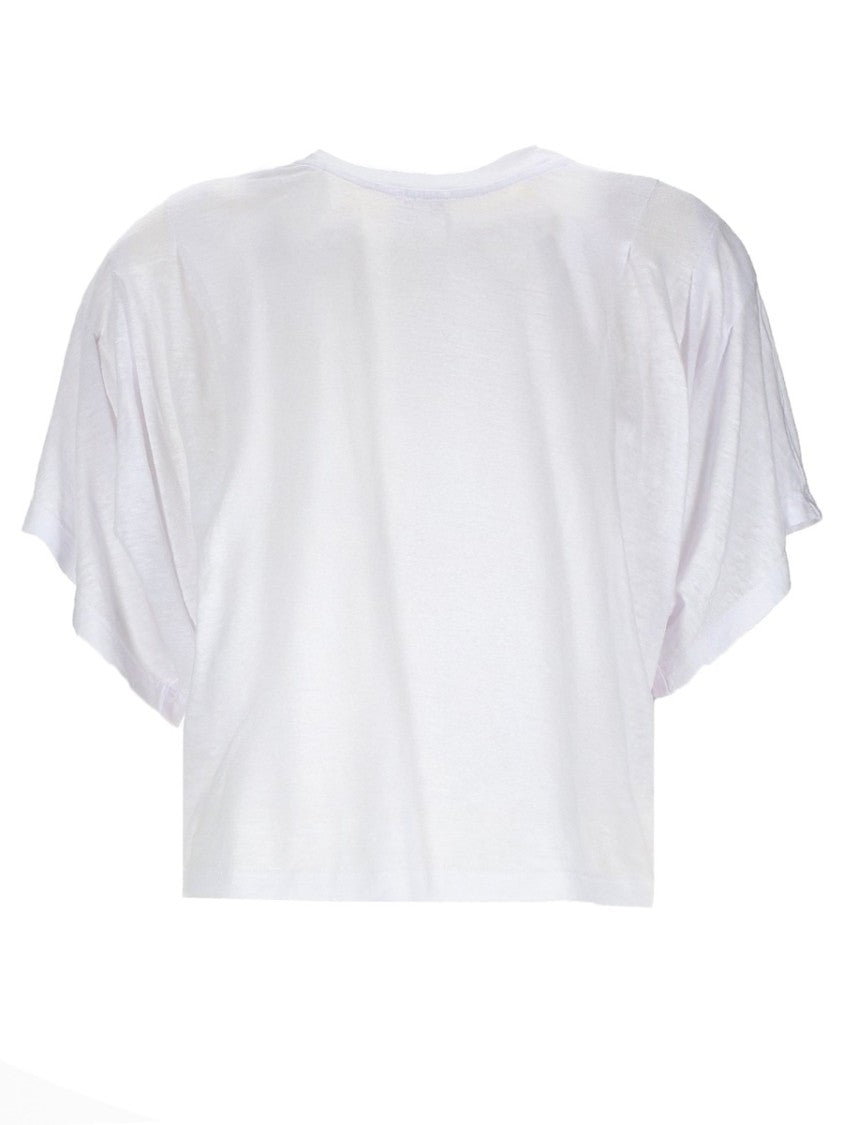 Isabel Marant Étoile Kianzae Cropped Yellow Logo T-Shirt