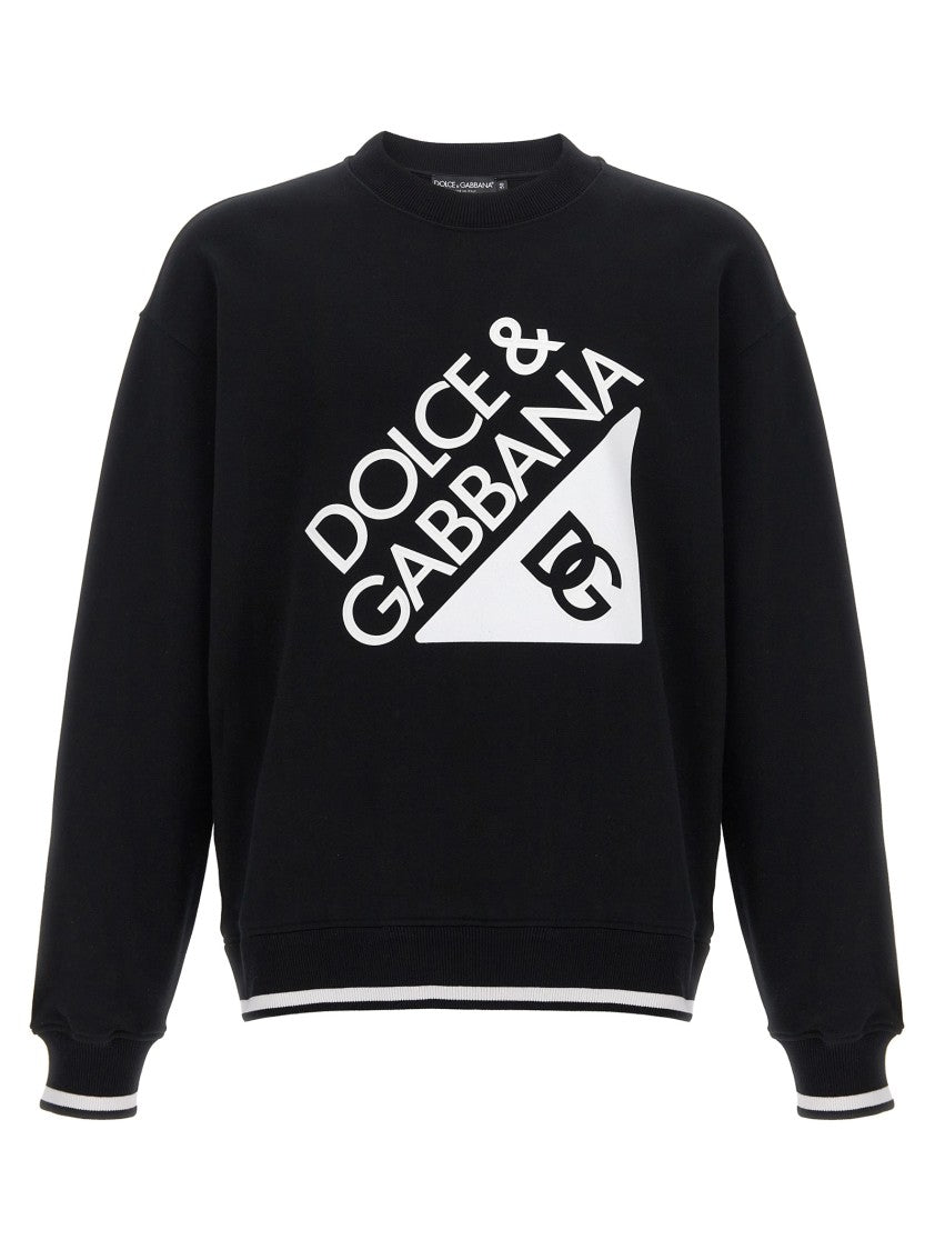 Dolce & Gabbana Embossed Logo Print Cotton Sweatshirt
