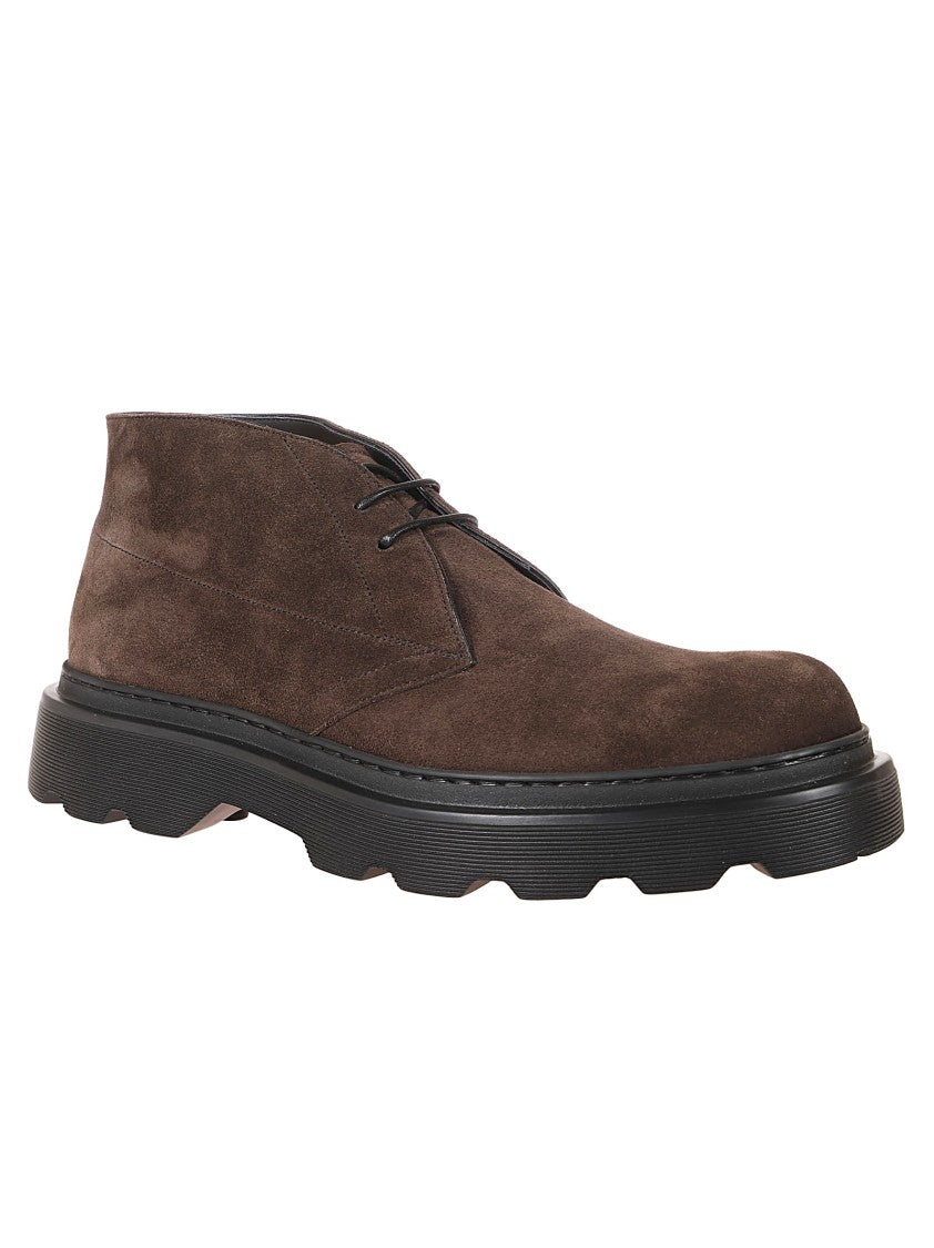 Tod's Brown Suede Casual Shoes With Rubber Sole