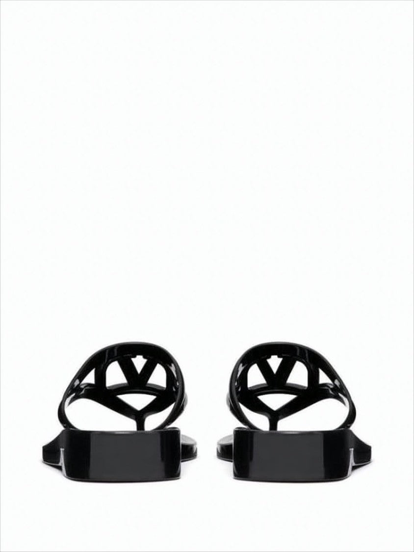 Valentino Glossy Rubber Slip-On Sandals