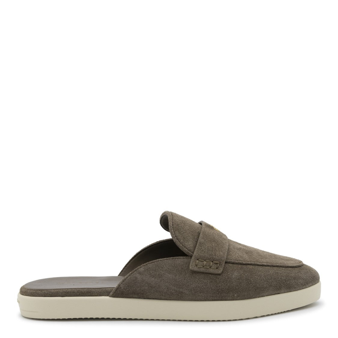 Tory Burch Brown Suede Open Back Loafers