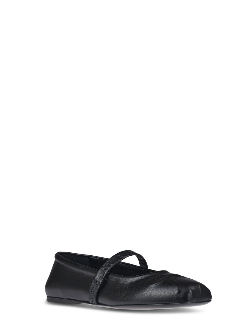 Marni Ruched Ovine Leather Black Sandals
