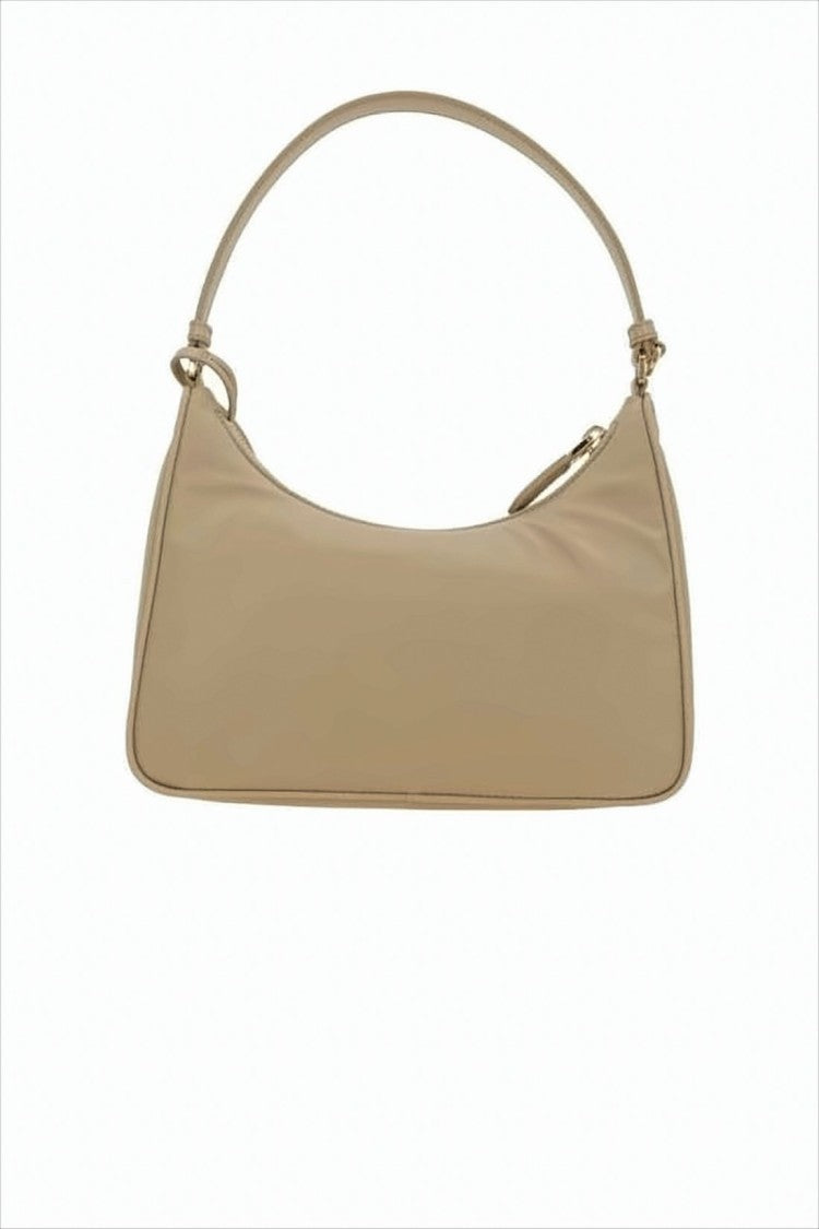 Prada Smooth Rectangular Shoulder Bag With Triangular Logo Plaque