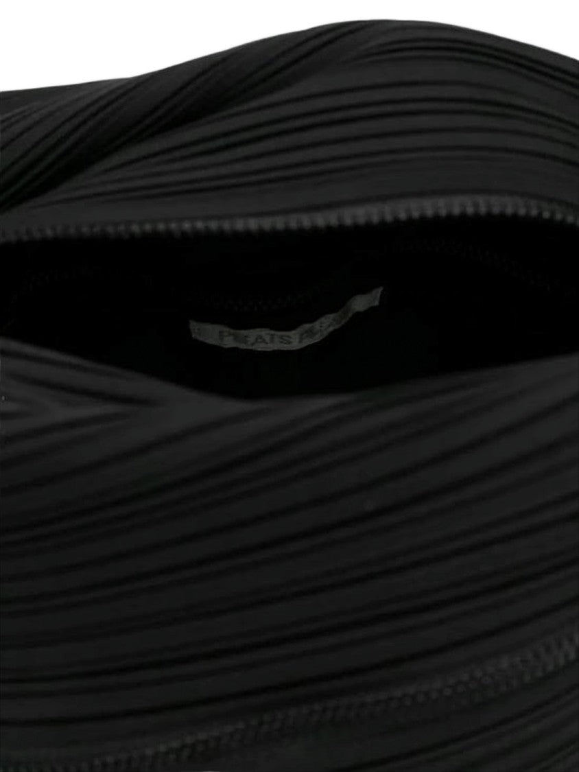 Pleats Please Pleated Design Shoulder Bag With Geometric Structure