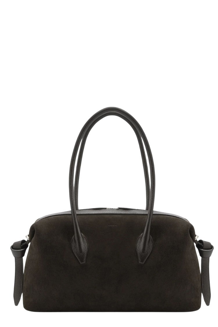 Yuzefi Brioche Duffle Bag With Suede-Like Texture And Silver Accents