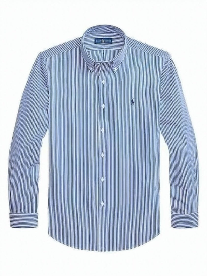 Polo Ralph Lauren Tailored Long-Sleeve Striped Shirt With Button-Down Collar