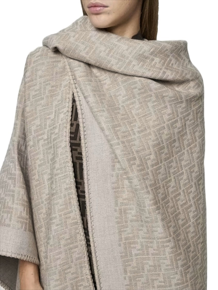 Fendi Intricate Patterned Wool Wrap With Smooth Border