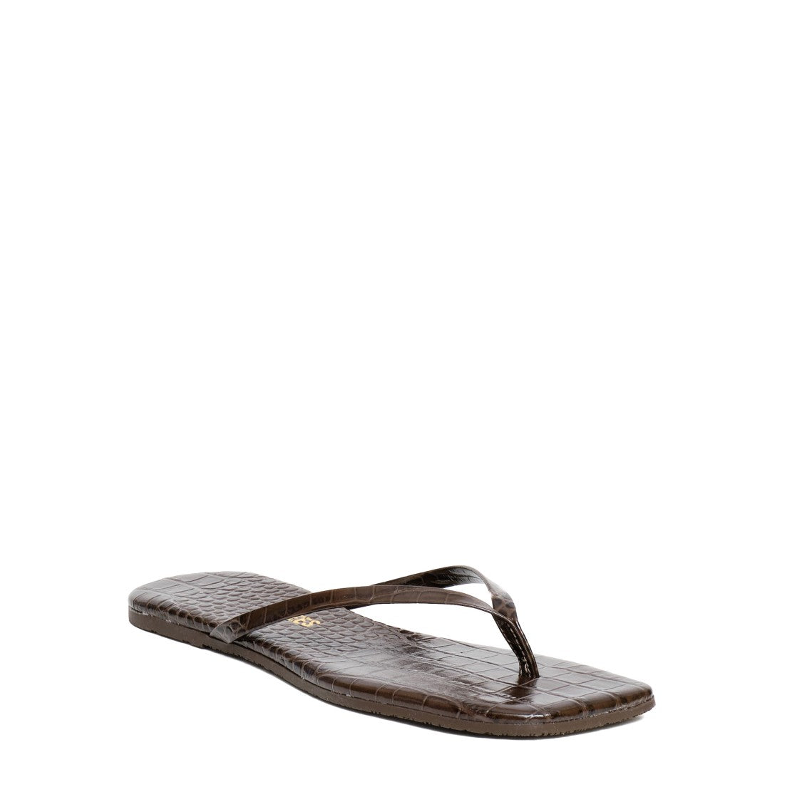 Tkees Crocodile Embossed Square Toe Sandals