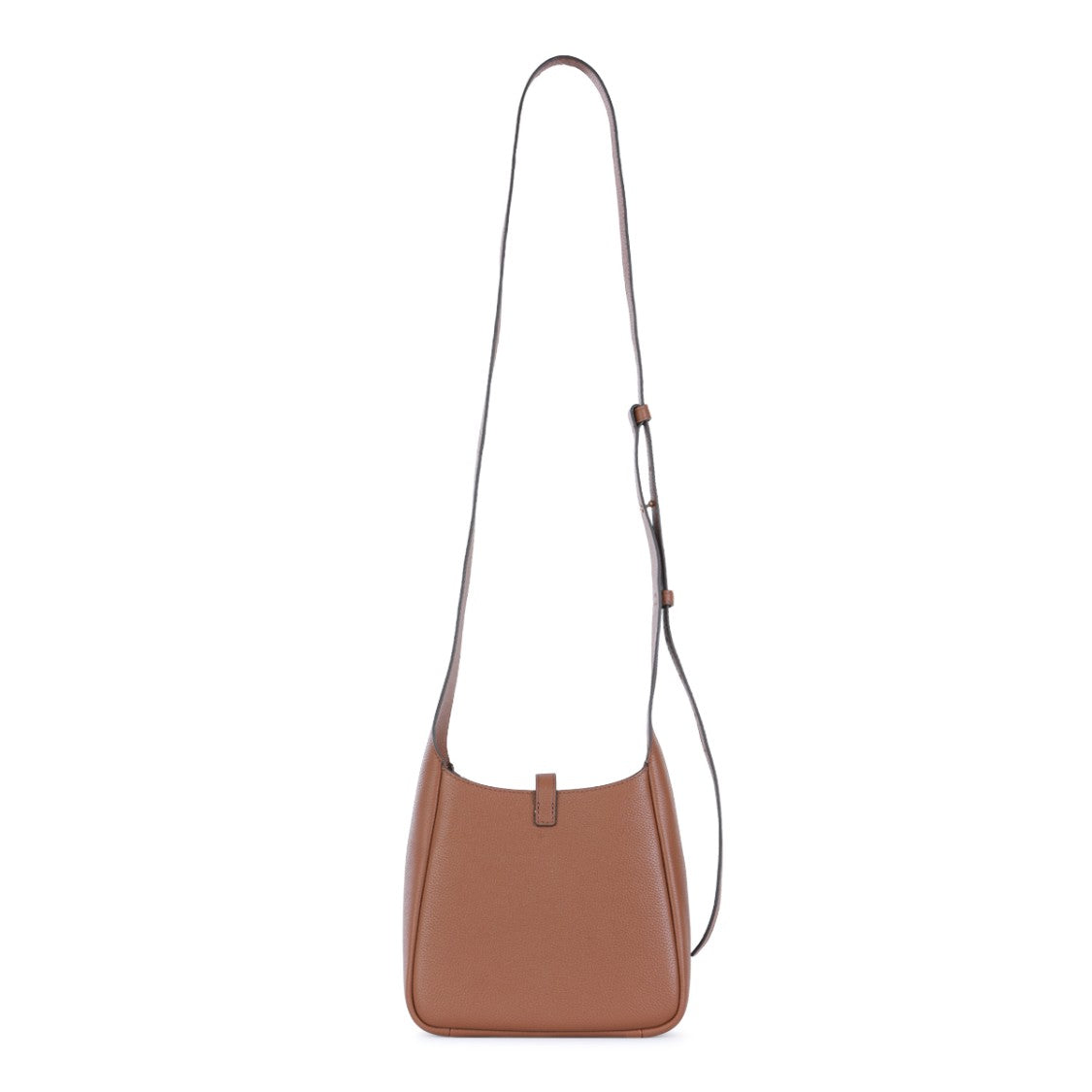 Tory Burch Structured Brown Leather Miller Swing Shoulder Bag