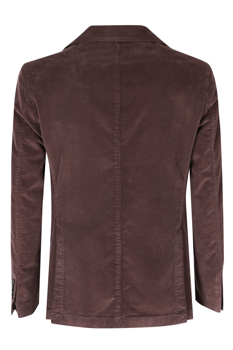 L.B.M. Eggplant Double-Breasted Corduroy Cotton-Blend Blazer