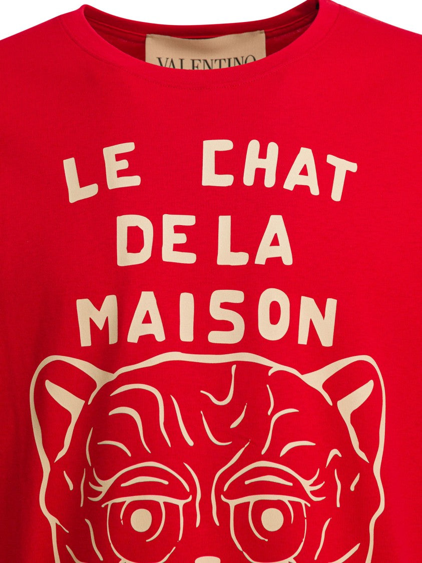 Valentino Red Graphic Print T-Shirt