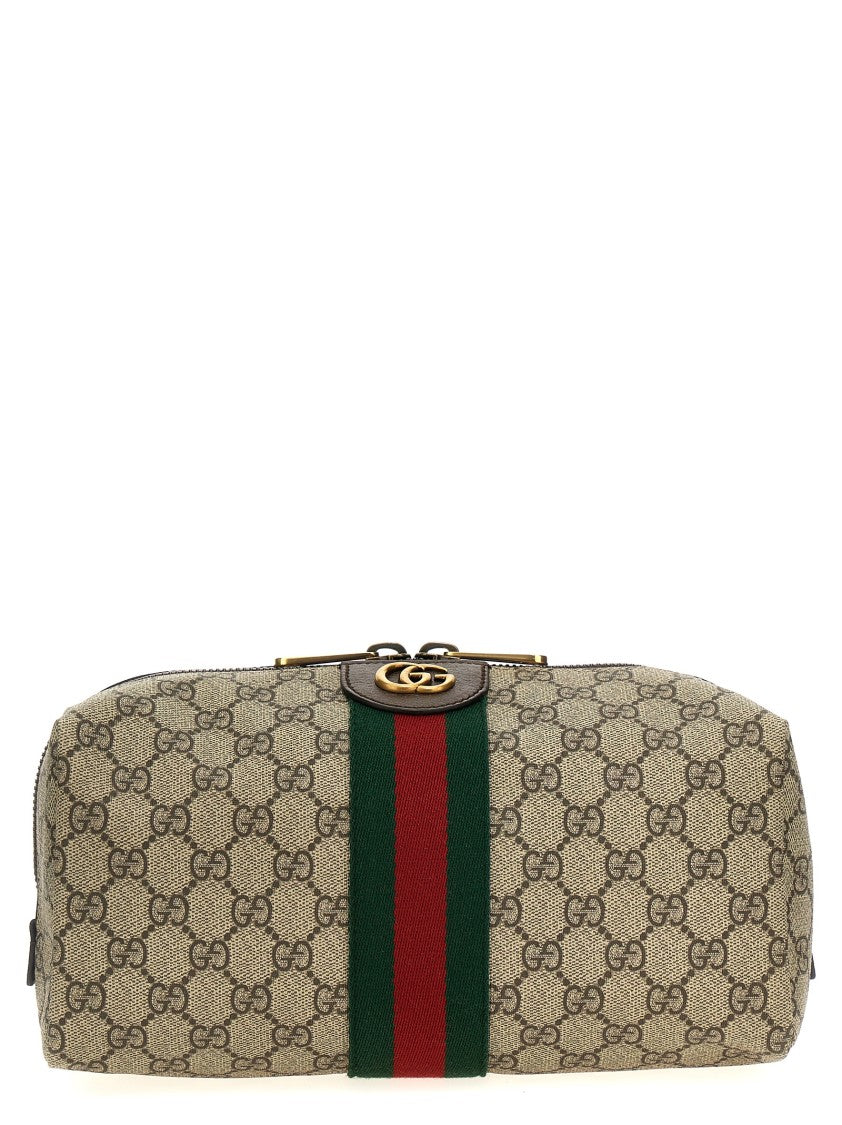 Gucci Rectangular Logo-Print Toiletry Bag With Structured Design