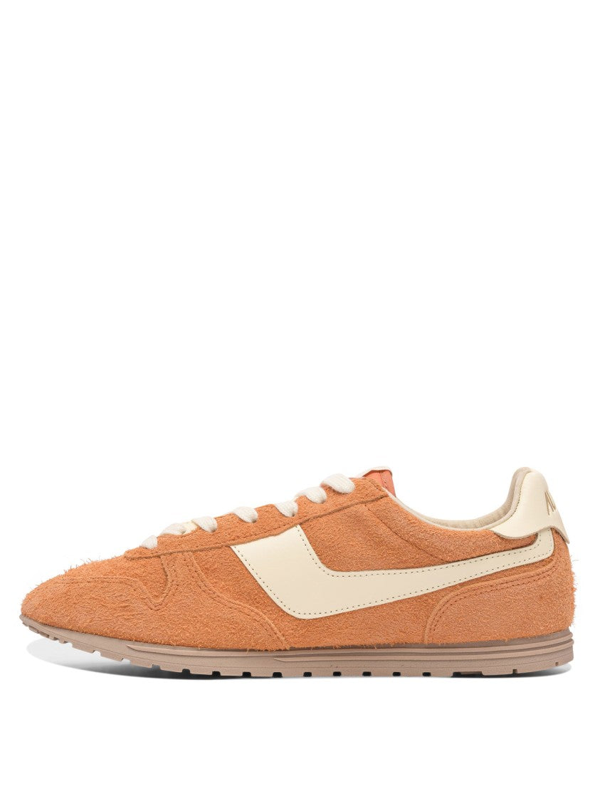 Autry Warm Orange Suede And Leather Sneakers