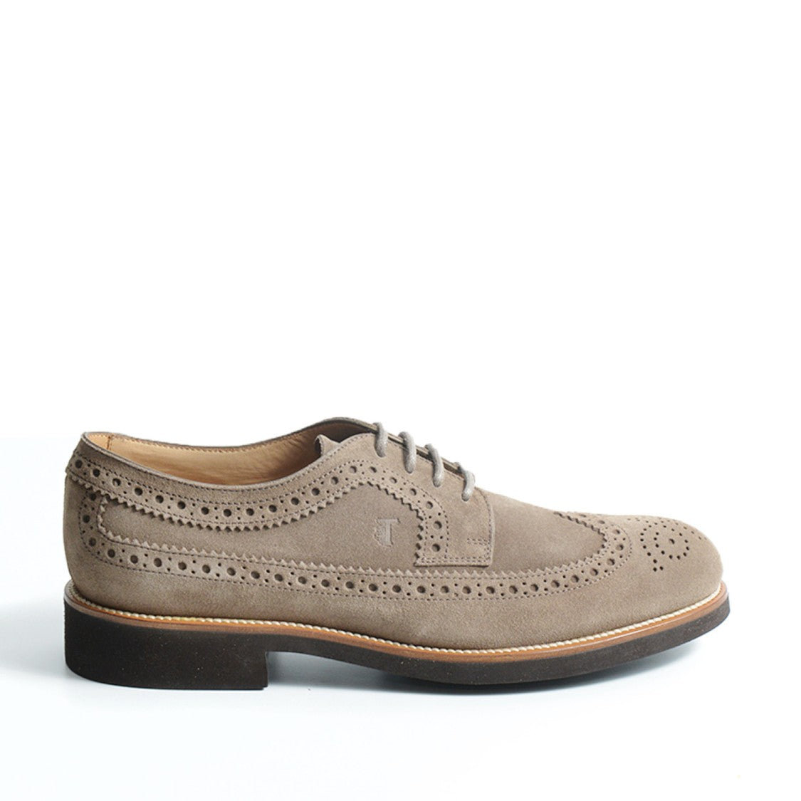 Tod's Derby Legato In Suede Taupe
