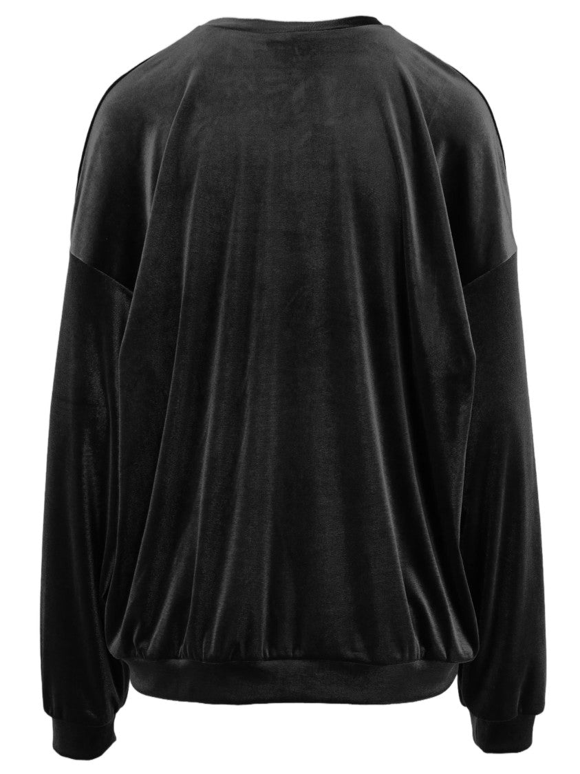 Don't @ Me Black Velvet Finish Stretch Jersey Sweatshirt