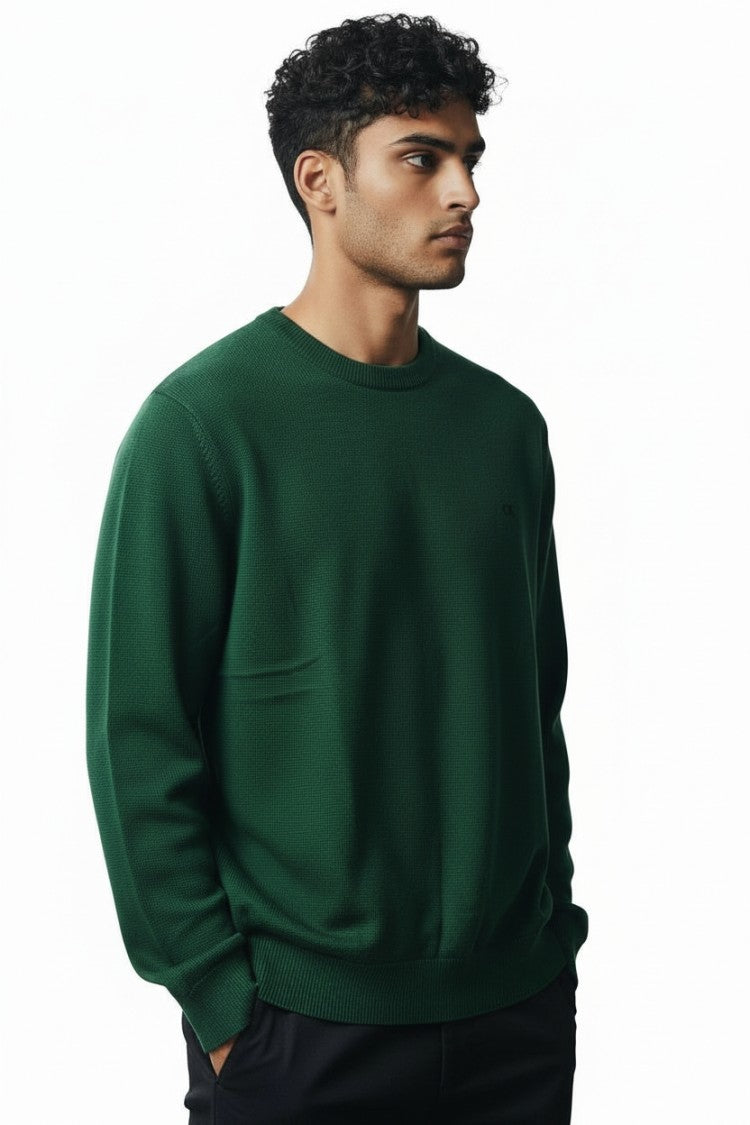 Calvin Klein Long-Sleeved Knit Top In Organic Cotton
