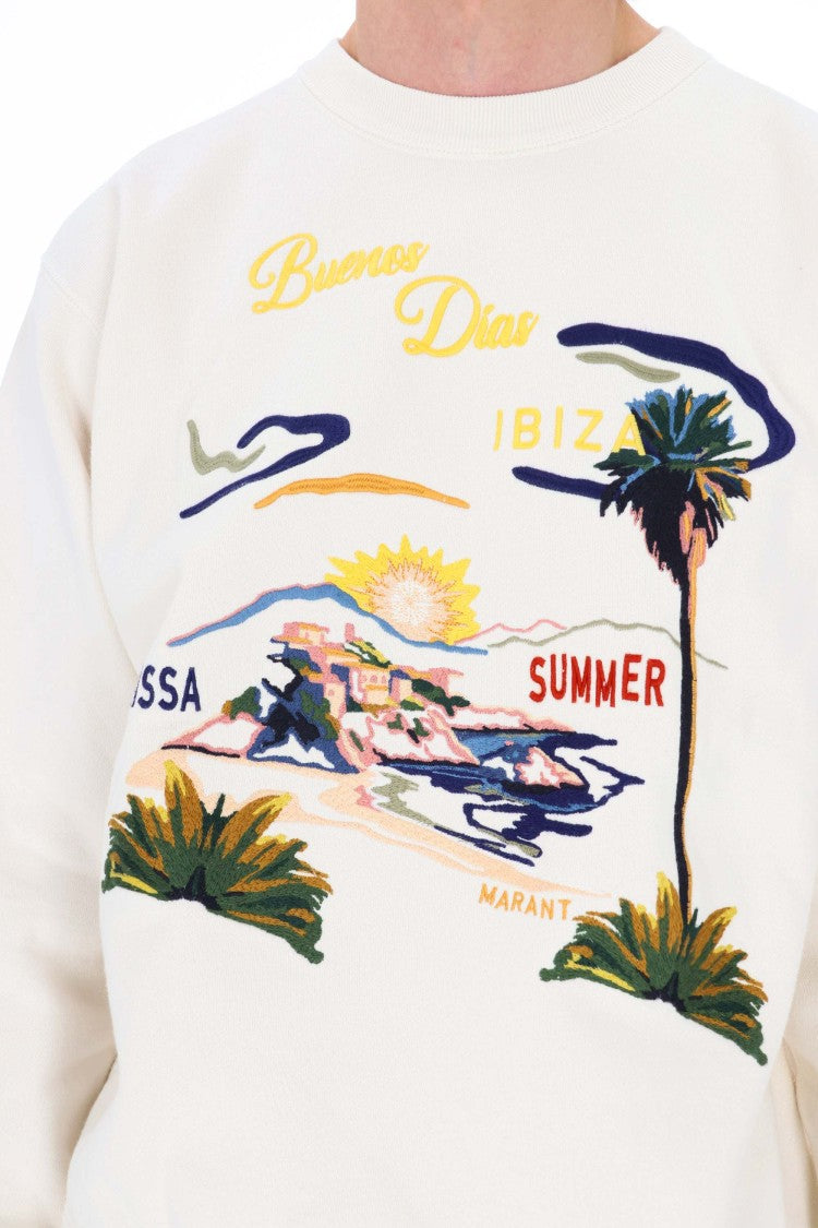 Isabel Marant Mikoy Graphic Embroidered Cotton-Blend Sweatshirt