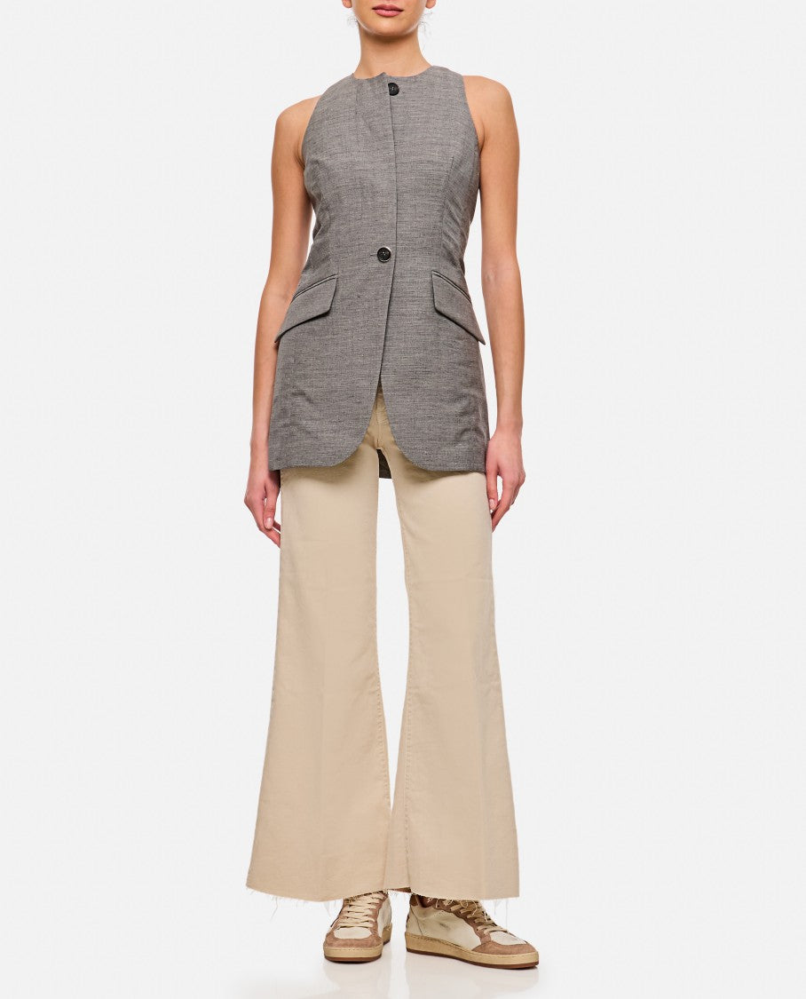 Mother Beige "The Roller Fray" Jeans