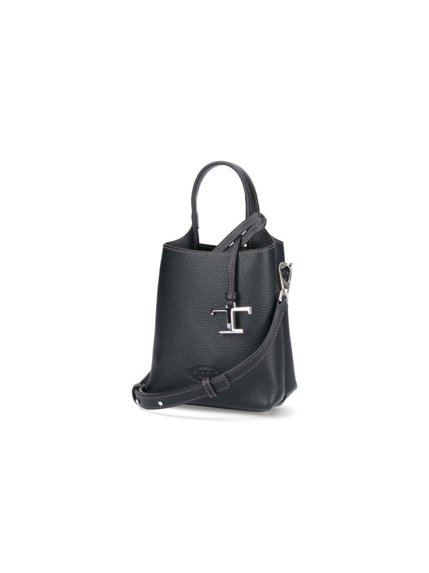 Tod's Black T Timeless Micro Leather Handbag