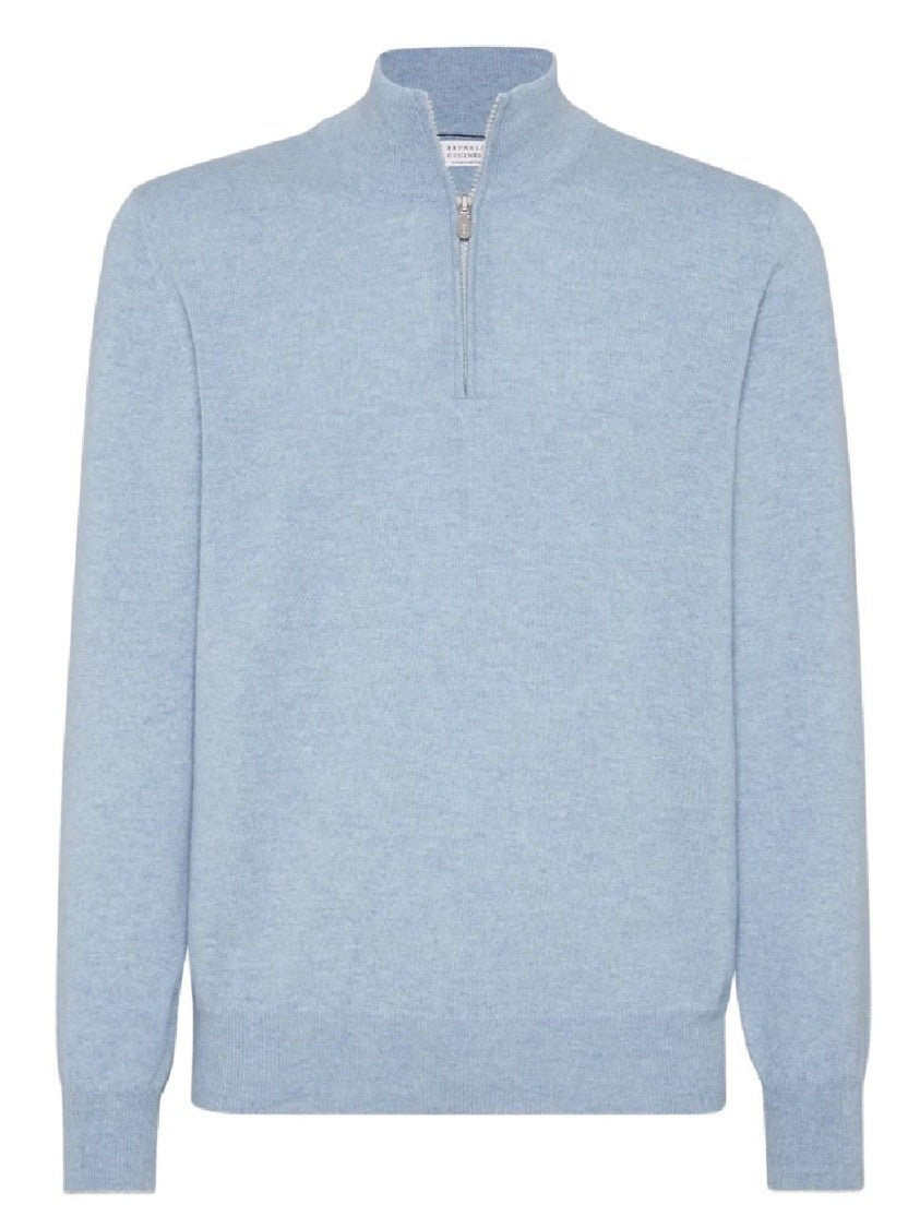 Brunello Cucinelli Half-Zip Knitwear With Stand-Up Collar