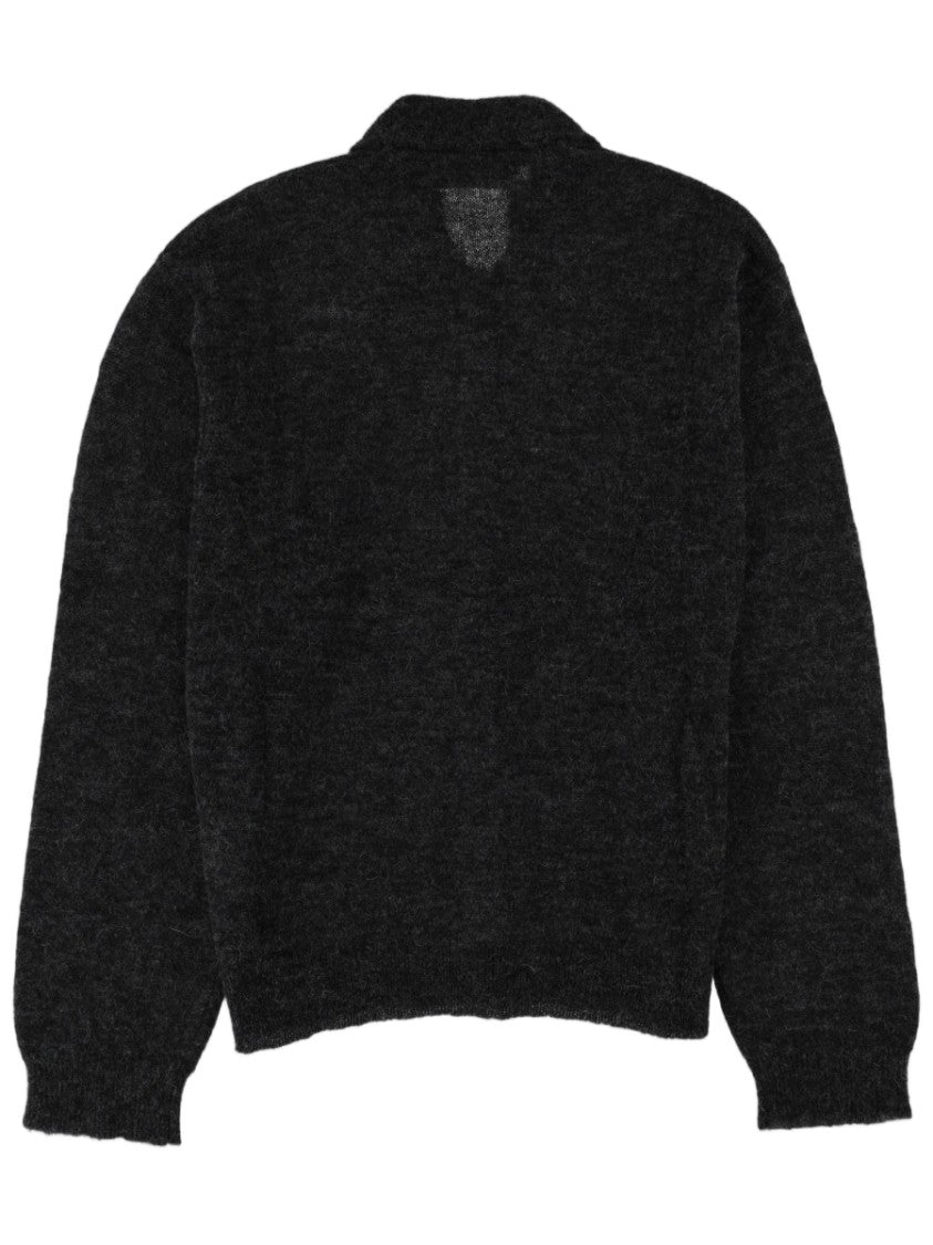 Our Legacy Textured Black Alpaca Blend Cardigan