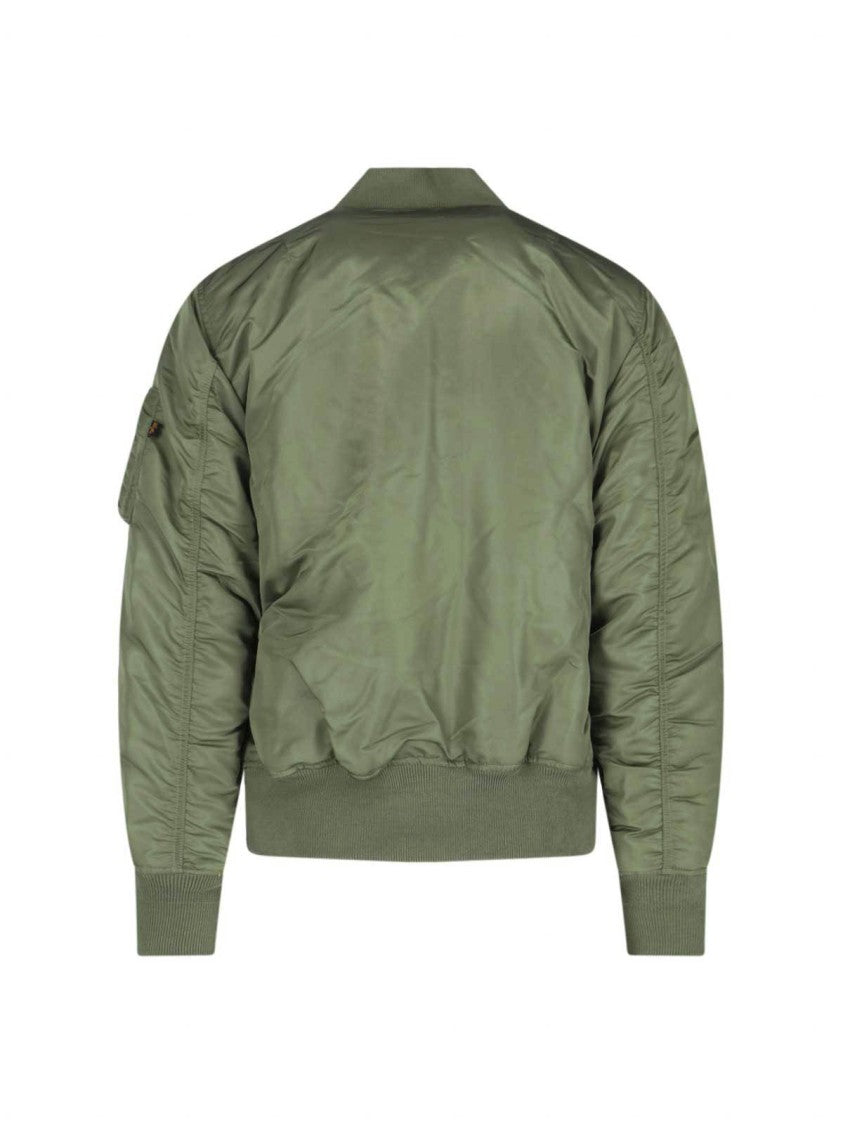 Alpha Industries Green Nylon Ma-1 Windproof Bomber Jacket
