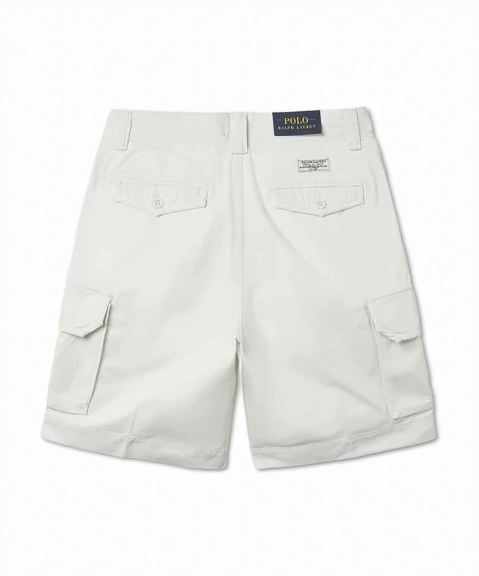 Polo Ralph Lauren Minimalist White Cargo Shorts With Functional Pockets
