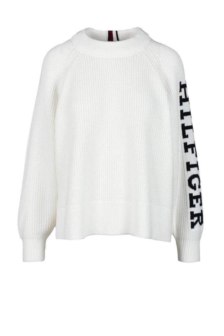 Tommy Hilfiger White Cotton Sweater