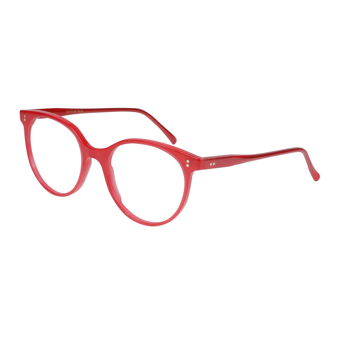 Kador Cynda/N-52 Bold Round Frame Eyeglasses With Glossy Red Finish