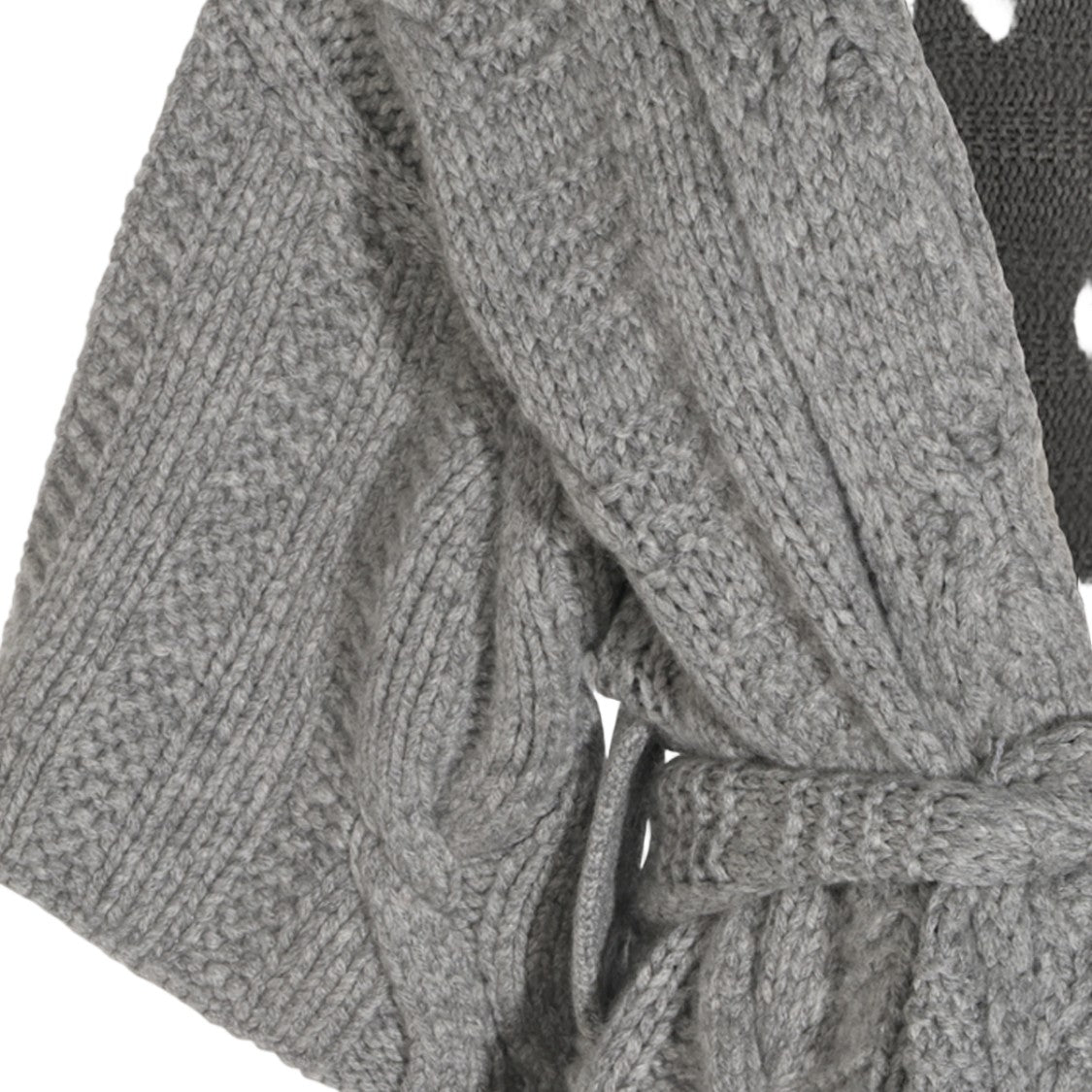 Malo Cable Knit Shawl Collar Long Sweater
