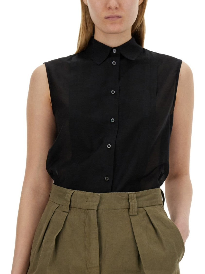 Aspesi Sleeveless Silk Blend Shirt