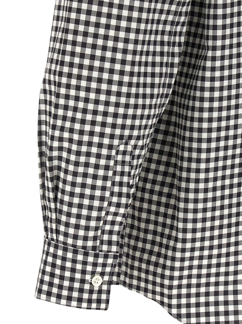 Comme Des Garçons Vichy Print Cotton Poplin Shirt With Mother-Of-Pearl Buttons