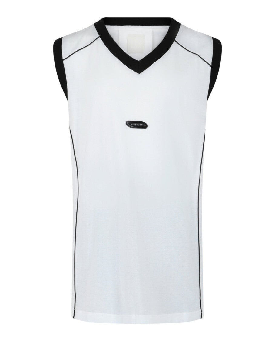 Givenchy V-Neck Basketball Jersey With Gel Logo Detail