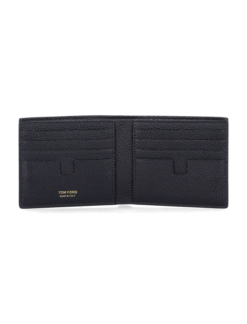 Tom Ford Textured Leather Bifold Wallet With Gold-Tone Logo